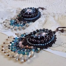 BO Angelot embroidered with resin cabochons, Swarovski crystal beads and Toho seed beads